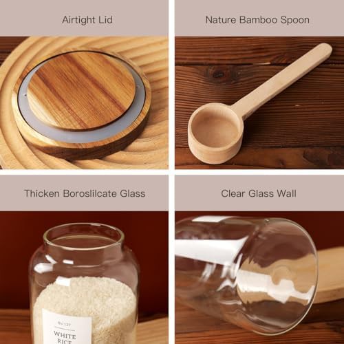 Large glass storage jars with bamboo lids 98 oz — photo 4
