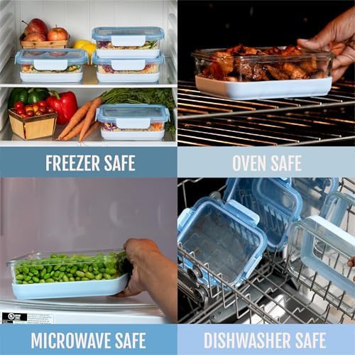 Halogen blue glass meal prep large set — photo 3