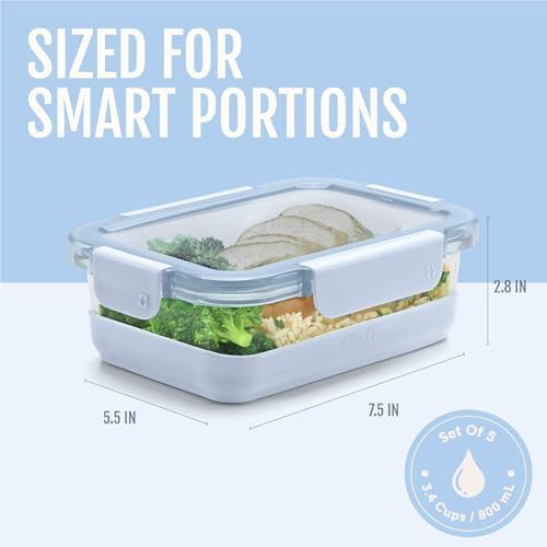 Halogen blue glass meal prep large set — photo 4