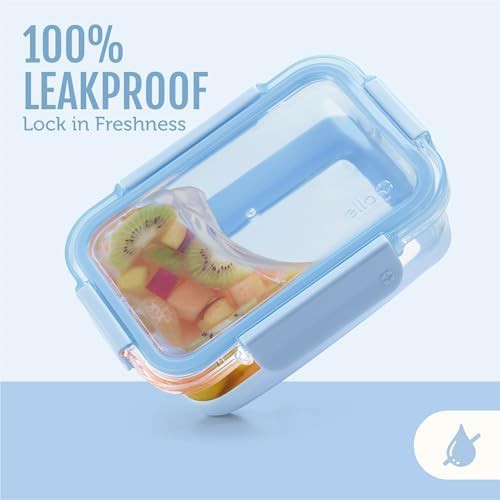Halogen blue glass meal prep large set — photo 5