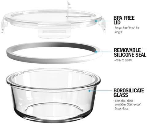Round glass containers with vented lids — photo 5