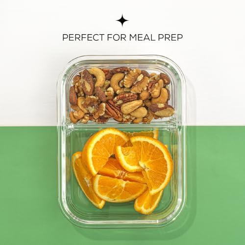 Two compartment glass portion control containers — photo 3