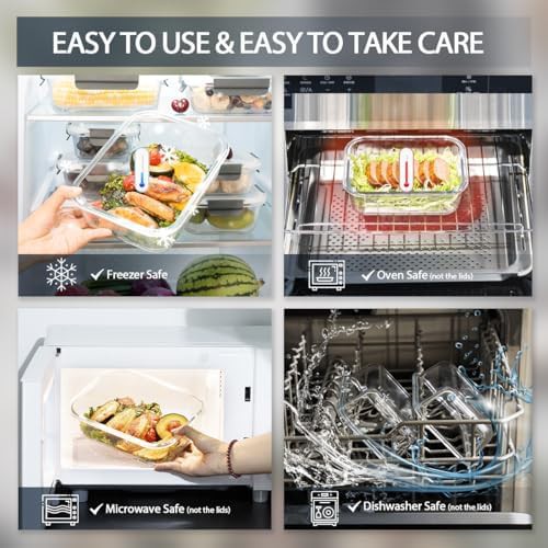 Round glass meal prep containers with locking lids — photo 4