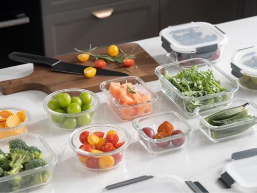Round glass meal prep containers with locking lids — photo 5