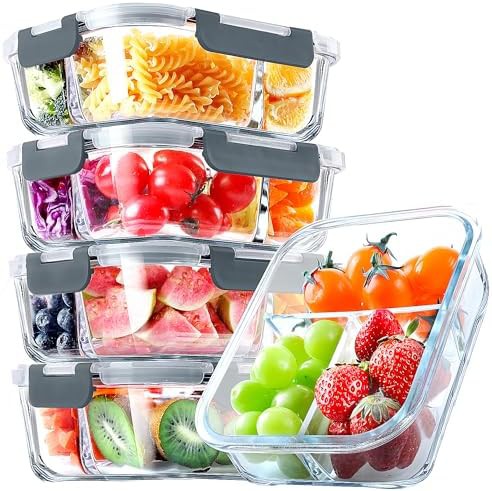Verones five pack thirty six ounce three compartment containers