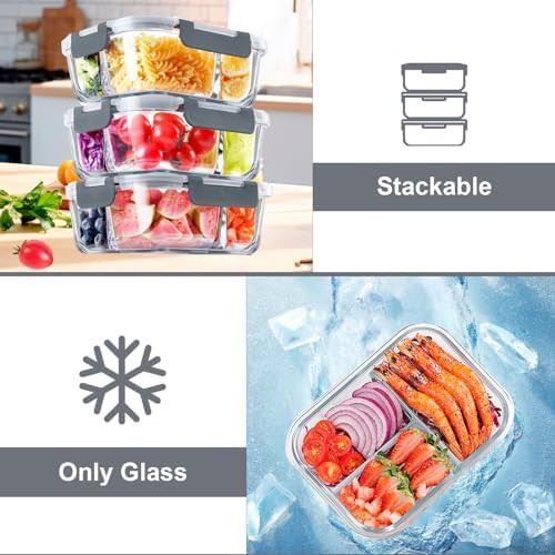 Verones five pack thirty six ounce three compartment containers — photo 4