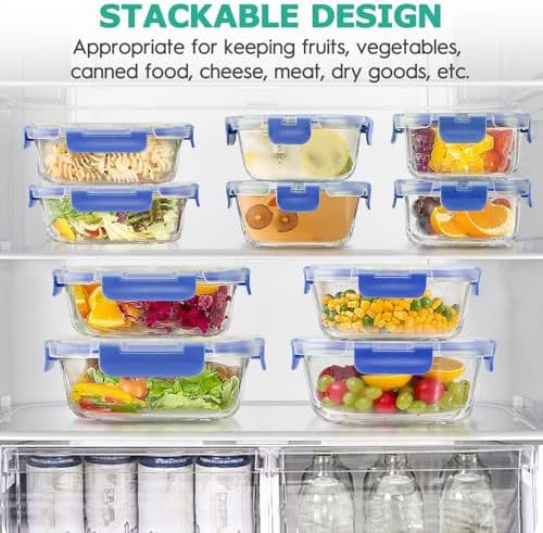 Blue round airtight glass lunch container set — photo 5