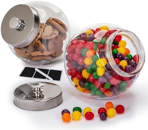 One gallon large glass cookie jars