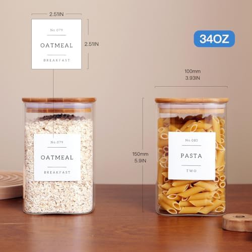Square glass jars with bamboo lids and labels — photo 4