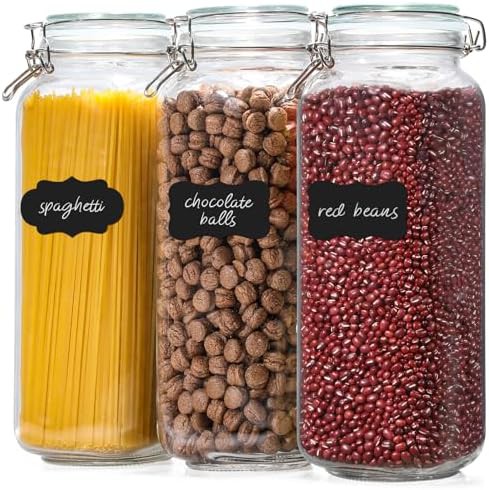 Wide mouth square glass storage canisters