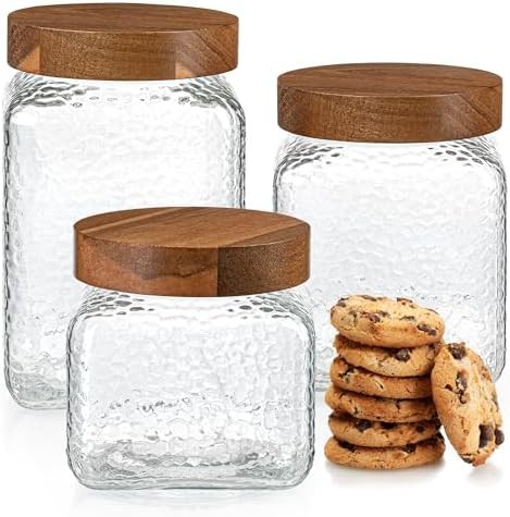 Retro design glass pantry canisters set of three