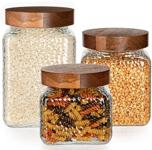 Retro design glass pantry canisters set of three — photo 3