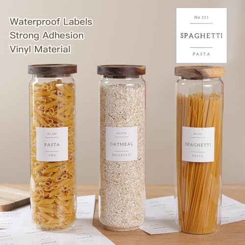Tall glass pantry jars with acacia lids — photo 3