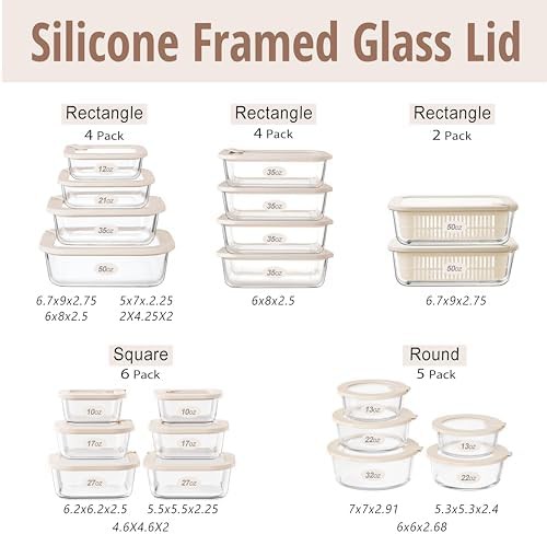 Square glass food storage containers four pack — photo 3