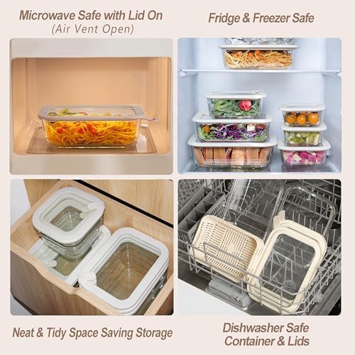 Square glass food storage containers four pack — photo 5