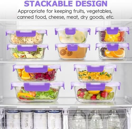 Purple round leak proof glass food containers — photo 5