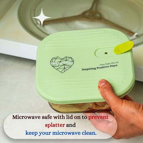 Green vented glass lunch container 3.25 cup — photo 3
