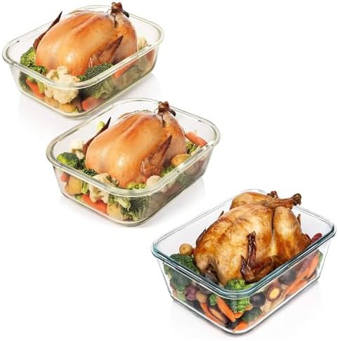 Large glass storage containers with locking lids
