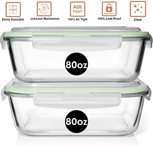 Large glass storage containers with locking lids — photo 4