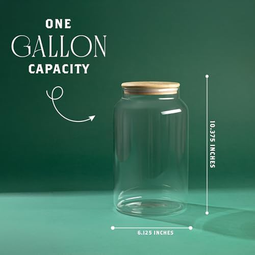 Large borosilicate glass canister with bamboo lid — photo 4