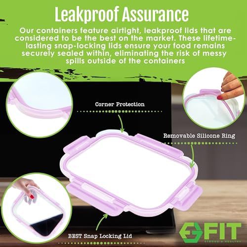 Multi compartment glass lunch containers with lids — photo 4