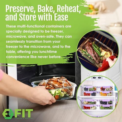 Multi compartment glass lunch containers with lids — photo 5