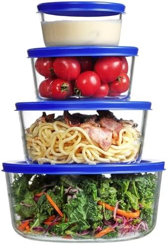 Glass storage bowls in four assorted sizes