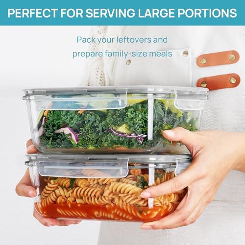 Large 63 oz glass storage with grey lids — photo 3