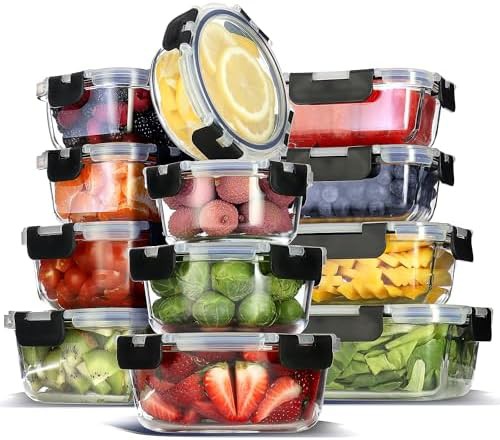 Clear square glass container set 24 pieces
