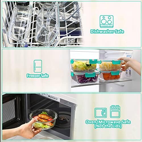 Green small glass food containers 10 pack — photo 4
