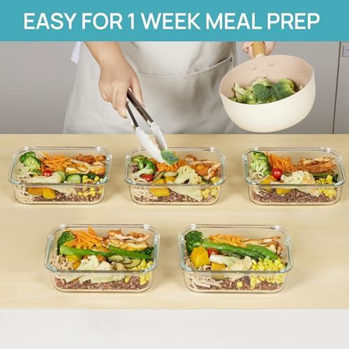 Five pack of 35 oz grey glass containers — photo 3