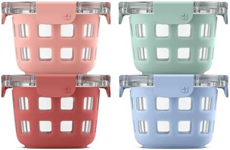 Melon glass storage containers with locking lids