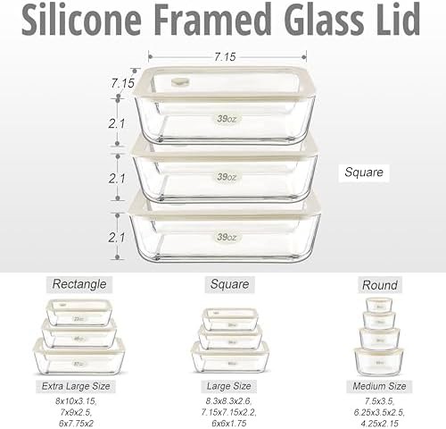 White square glass food containers with glass lids — photo 3