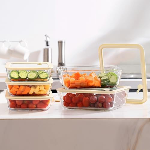 White square glass food containers with glass lids — photo 5