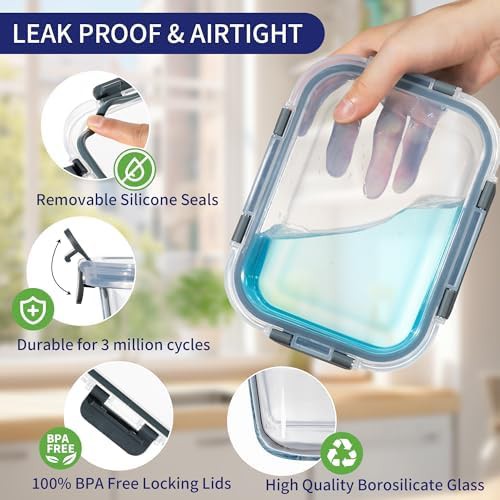 Gray ten pack meal prep glass storage — photo 3