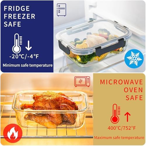 Five pack of gray two compartment glass containers — photo 4