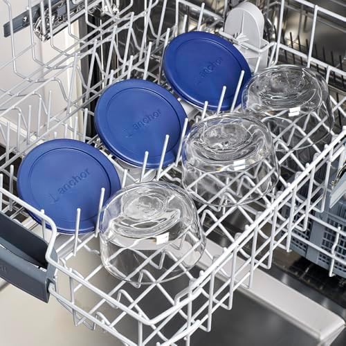 Two cup round glass with navy lids — photo 4