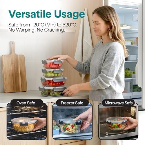 Gray hinged lid glass storage set — photo 4