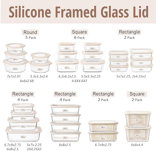 Square glass food storage containers five pack — photo 4