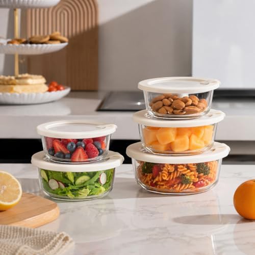Square glass food storage containers five pack — photo 5