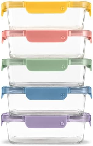 Desert glass meal prep containers with locking lids