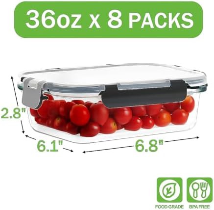 8 pack 36oz leak proof lunch containers — photo 3