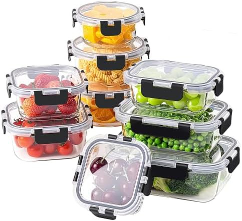 18 piece clear locking lid glass storage set