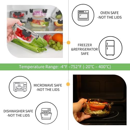 18 piece clear locking lid glass storage set — photo 4