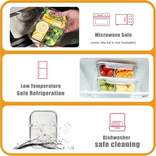 Five pack divided glass bento boxes — photo 4