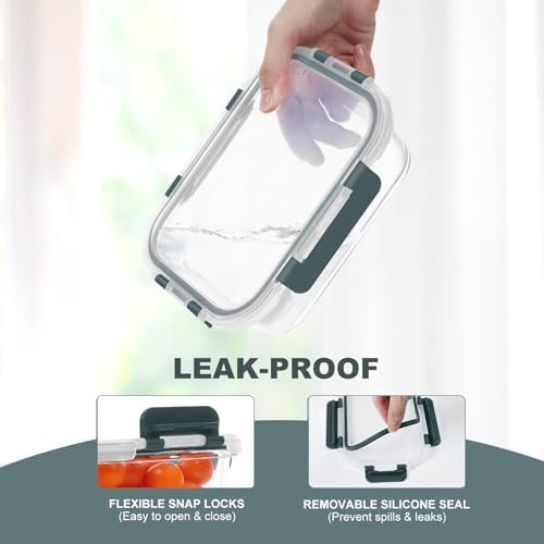 KOMUEE 10 pack borosilicate glass food storage — photo 3