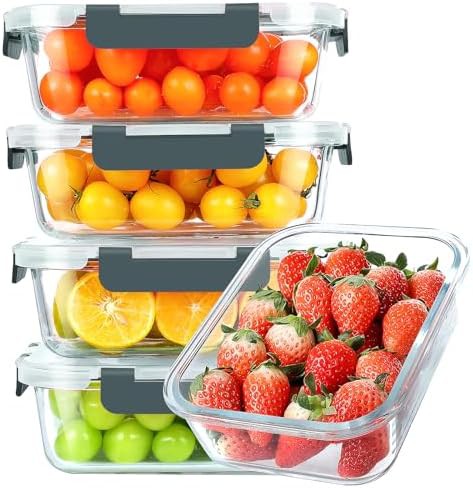 KOMUEE 30 oz 5 pack borosilicate glass gray