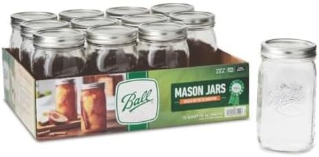 Large wide mouth glass mason jars twelve pack
