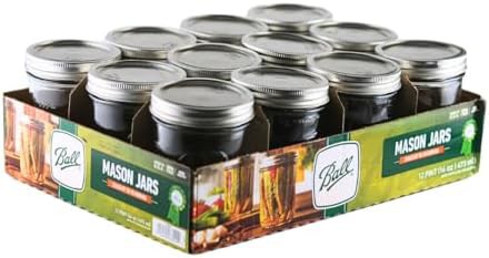 Wide mouth glass mason jars twelve pack