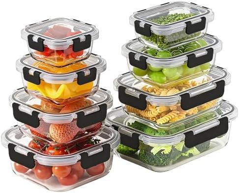 Square borosilicate glass containers with locking lids